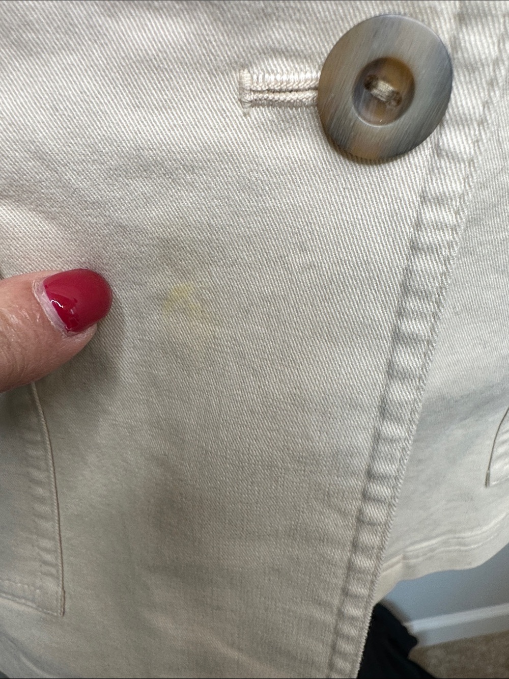 Talbots Off-White Button Front Utility Blazer - Picture 2 of 14